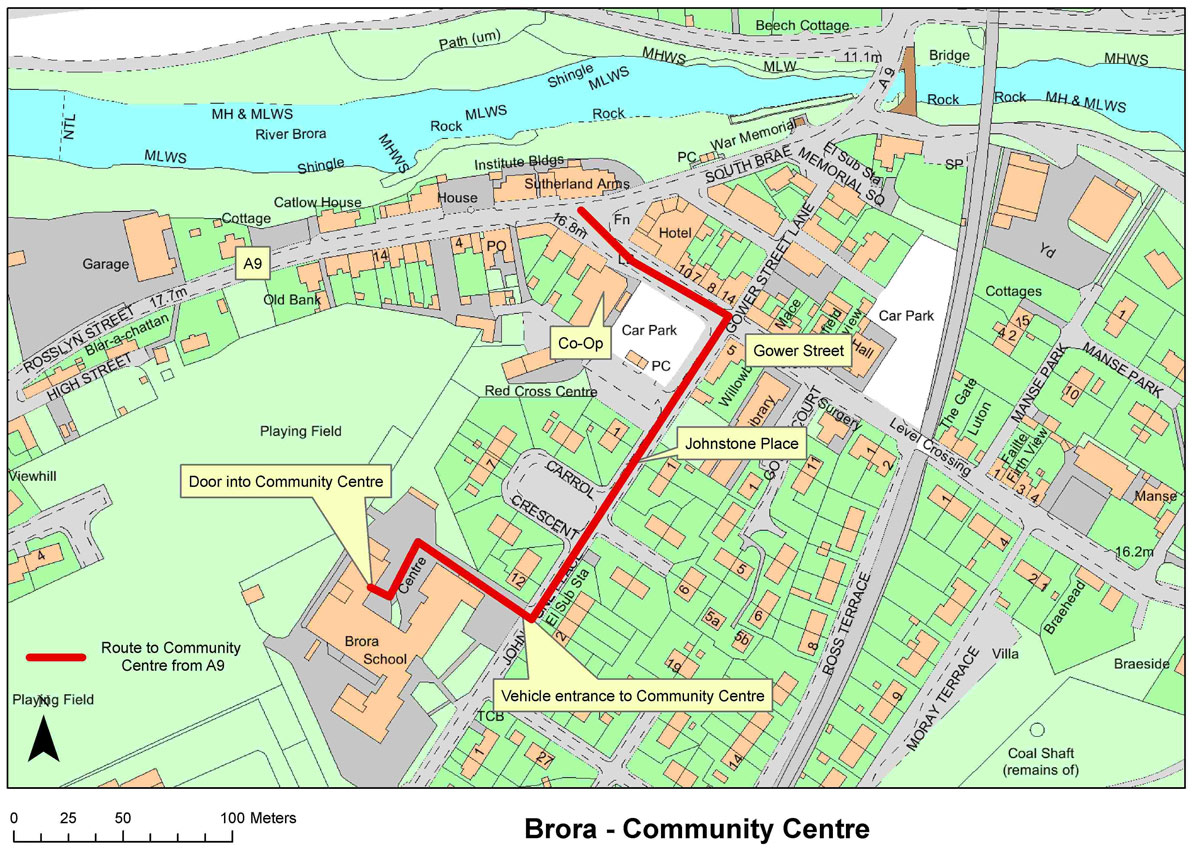Route to Brora Community Centre