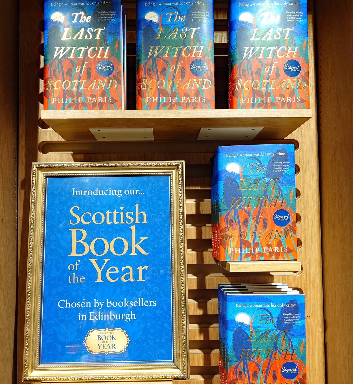 The display at Blackwells Bookshop in Edinburgh