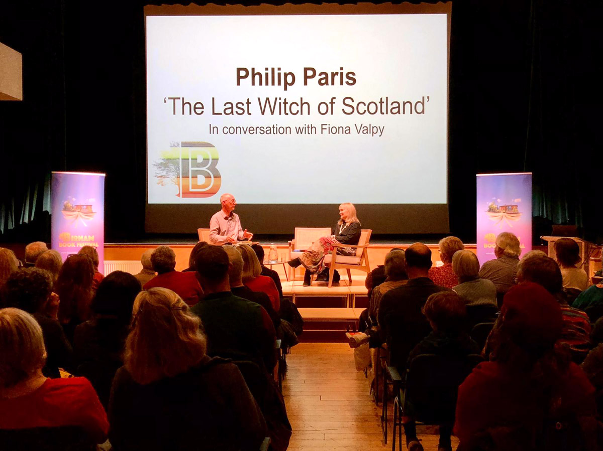 Philip Paris with Fiola Valpy at the Birnam Book Festival
